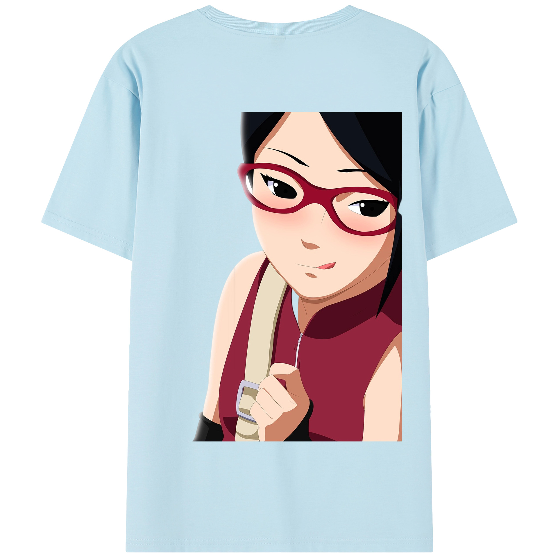 （画像用） NARUTO -ナルト- うちは サラダ Uchiha Sarada 綿100％半袖Tシャツ（背面プリント）